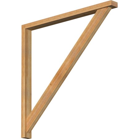 Ekena Millwork Traditional Block Rough Sawn Bracket w/ Offset Brace, Western Red Cedar, 4"W x 48"D x 48"H BKT0402X48X48TRA05RWR